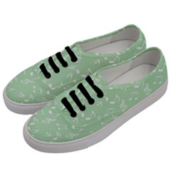 Mint Green White Music Men s Classic Low Top Sneakers by snowwhitegirl