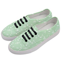 Mint Green White Music Women s Classic Low Top Sneakers by snowwhitegirl