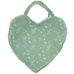 Mint Green White Music Giant Heart Shaped Tote by snowwhitegirl