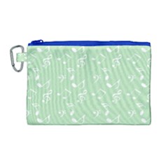 Mint Green White Music Canvas Cosmetic Bag (large) by snowwhitegirl