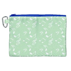 Mint Green White Music Canvas Cosmetic Bag (xl) by snowwhitegirl