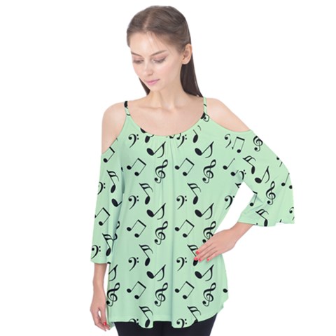 Mint Green Music Flutter Tees by snowwhitegirl