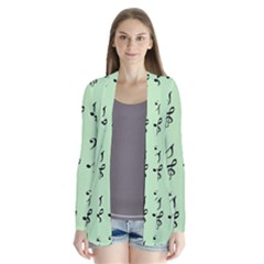 Mint Green Music Drape Collar Cardigan by snowwhitegirl