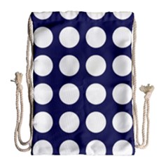 Big Dot Blue Drawstring Bag (large) by snowwhitegirl