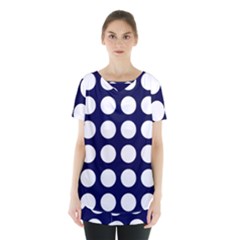 Big Dot Blue Skirt Hem Sports Top