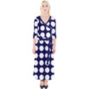 Big Dot Blue Quarter Sleeve Wrap Maxi Dress View1