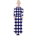 Big Dot Blue Quarter Sleeve Wrap Maxi Dress View2