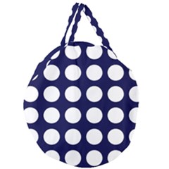 Big Dot Blue Giant Round Zipper Tote by snowwhitegirl