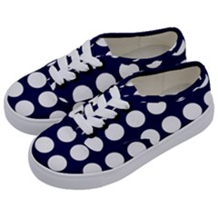 Big Dot Blue Kids  Classic Low Top Sneakers by snowwhitegirl