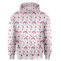 Winter Pink Hat White Heart Snow Men s Pullover Hoodie by snowwhitegirl