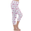 Winter Pink Hat White Heart Snow Capri Winter Leggings  View3