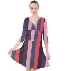 Boy Quarter Sleeve Front Wrap Dress	