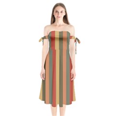 Amongst The Pigeons Shoulder Tie Bardot Midi Dress