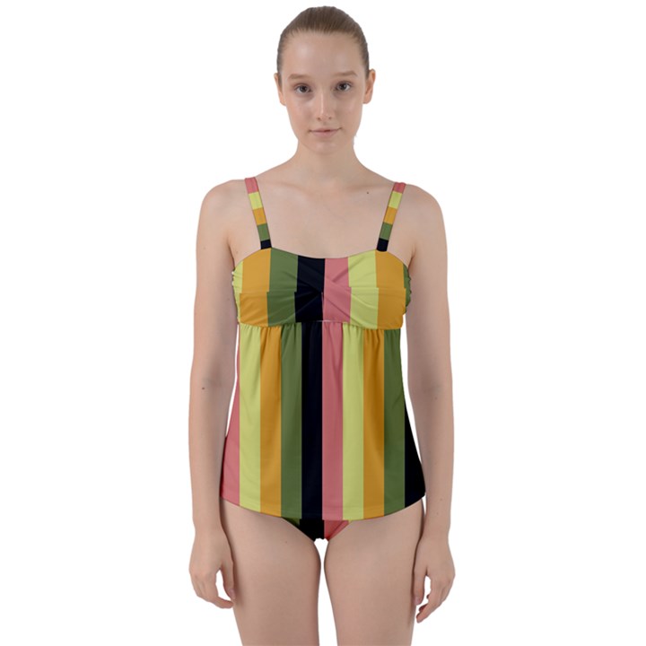 Afternoon Twist Front Tankini Set