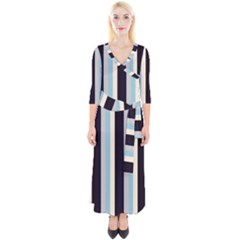 Sailor Quarter Sleeve Wrap Maxi Dress