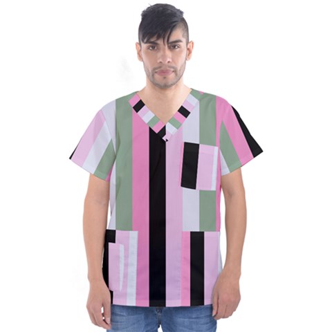 Electric Sunday Men s V-neck Scrub Top by snowwhitegirl