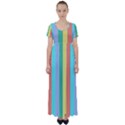 Summer Stripes High Waist Short Sleeve Maxi Dress View1