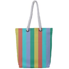 Summer Stripes Full Print Rope Handle Tote (small)