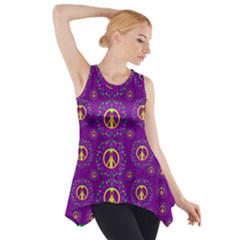 Peace Be With Us In Love And Understanding Side Drop Tank Tunic by pepitasart