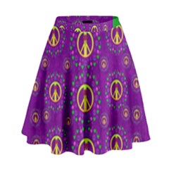 Peace Be With Us In Love And Understanding High Waist Skirt by pepitasart