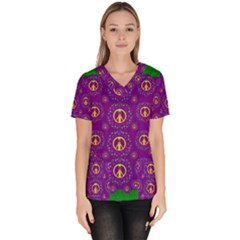 Peace Be With Us In Love And Understanding Scrub Top by pepitasart