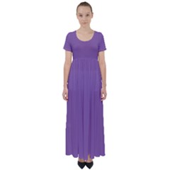 Another Purple High Waist Short Sleeve Maxi Dress