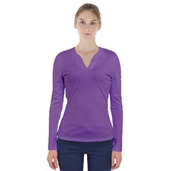 Another Purple V-neck Long Sleeve Top by snowwhitegirl