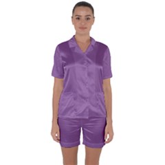 Another Purple Satin Short Sleeve Pyjamas Set by snowwhitegirl