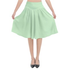 Baby Green Flared Midi Skirt by snowwhitegirl