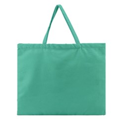 Seafoamy Green Zipper Large Tote Bag by snowwhitegirl