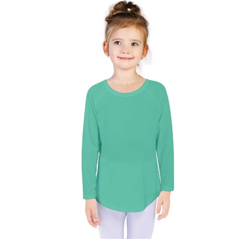 Seafoamy Green Kids  Long Sleeve Tee by snowwhitegirl