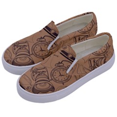 Lifestyle Pattern Kids  Canvas Slip Ons by berwies