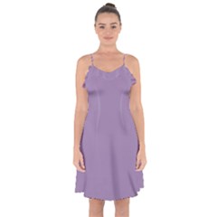 Grape Light Ruffle Detail Chiffon Dress by snowwhitegirl