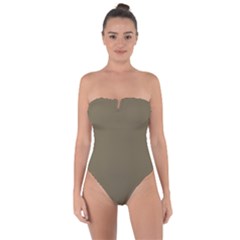 Rainy Brown Tie Back One Piece Swimsuit by snowwhitegirl