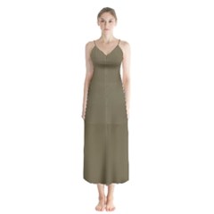 Rainy Brown Button Up Chiffon Maxi Dress by snowwhitegirl