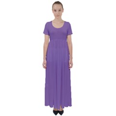 Uva Purple High Waist Short Sleeve Maxi Dress