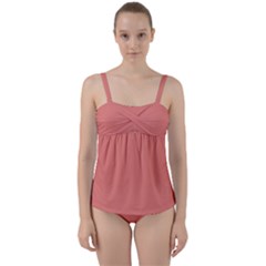 Late Peach Twist Front Tankini Set by snowwhitegirl