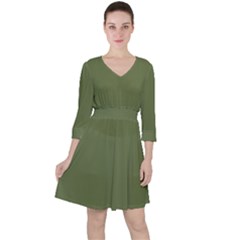 Earth Green Ruffle Dress