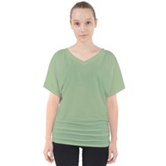 Tree Green V-neck Dolman Drape Top