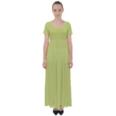 Avocado High Waist Short Sleeve Maxi Dress