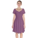 Medium Grape Short Sleeve Bardot Dress View1