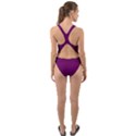 Magenta Ish Purple Cut-Out Back One Piece Swimsuit View2