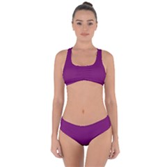 Magenta Ish Purple Criss Cross Bikini Set by snowwhitegirl