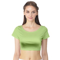 Grassy Green Short Sleeve Crop Top by snowwhitegirl