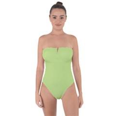 Grassy Green Tie Back One Piece Swimsuit by snowwhitegirl