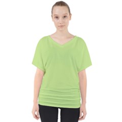 Grassy Green V-neck Dolman Drape Top