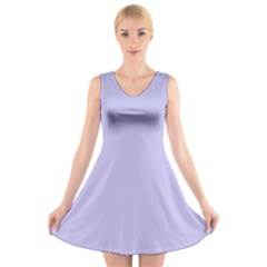 Violet Sweater V-neck Sleeveless Skater Dress by snowwhitegirl