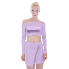 Lilac Morning Off Shoulder Top With Mini Skirt Set by snowwhitegirl