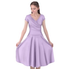 Lilac Morning Cap Sleeve Wrap Front Dress by snowwhitegirl