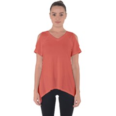 Dark Papaya Cut Out Side Drop Tee